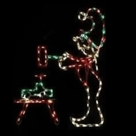 Hammering Elf with Toy Animated - Wireframes Displays and Yard Art