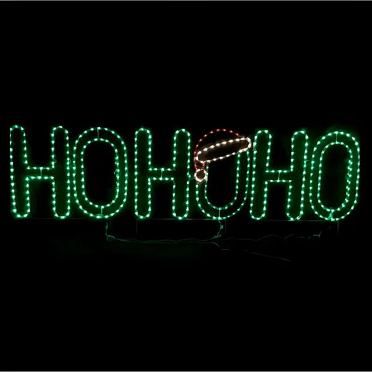 HO HO HO With Santa Hat - Wireframes Displays and Yard Art
