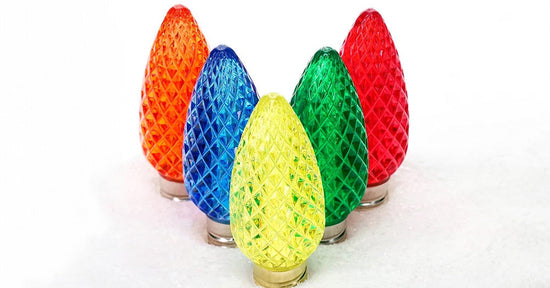 Photo of C9 Faceted Multicolor Christmas light bulbs