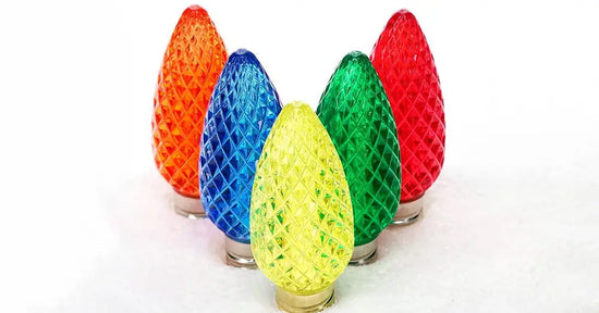 Photo of C9 Faceted Multicolor Christmas light bulbs