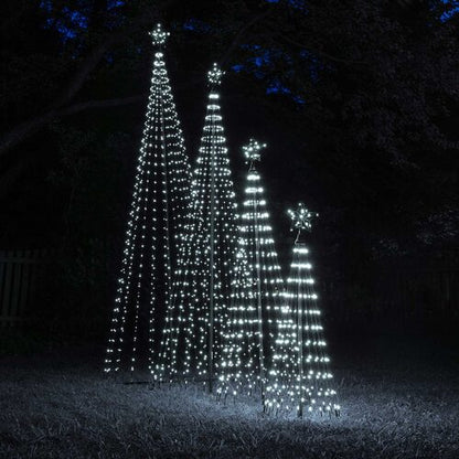 4' Cool White  LED Animated Outdoor Lightshow Tree, Black Frame