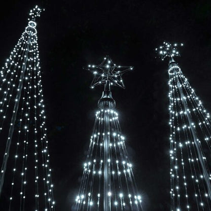 4' Cool White  LED Animated Outdoor Lightshow Tree, Black Frame