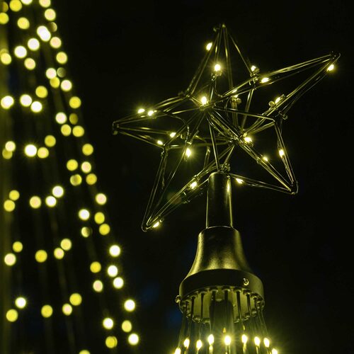 4' Warm White  LED Animated Outdoor Lightshow Tree, Black Frame