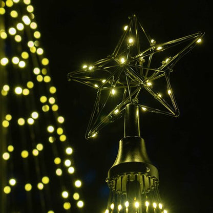 4' Warm White  LED Animated Outdoor Lightshow Tree, Black Frame