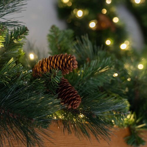 9' X 14" Mixed Noble Garland, Pre-Lit, LED, Warm White