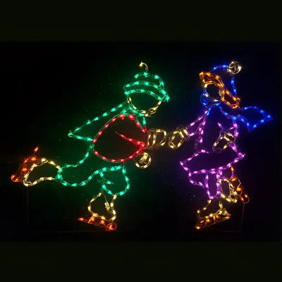 Christmas lighted wireframe display