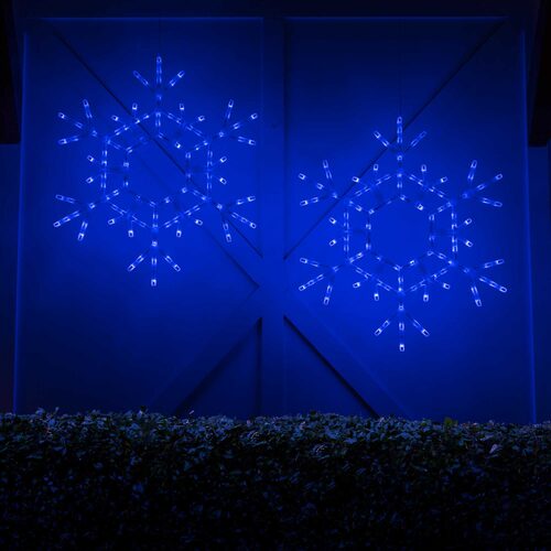 36" LED Folding Snowflake, Blue Lights