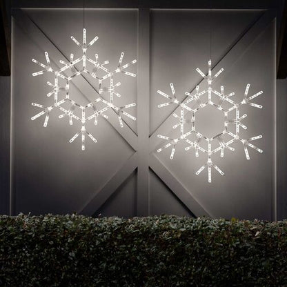 36" Folding Snowflake, Cool White Twinkle Lights