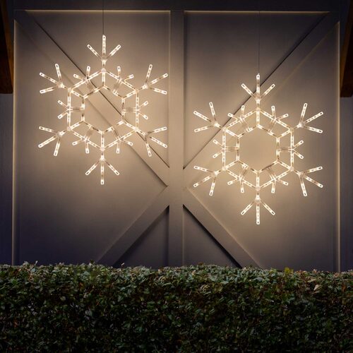 36" LED Folding Snowflake, Warm White Lights