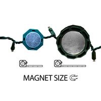 Lite-Netics Jumbo 1" Magnetic Wire Clamps, Green, Pack of 5