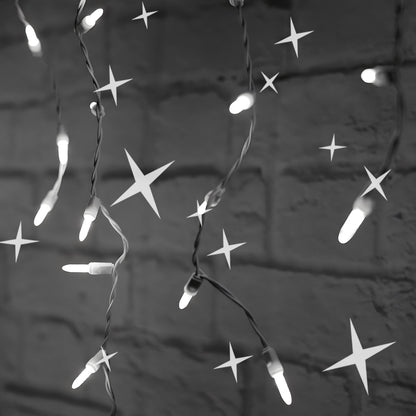 M5 LED Smooth Fade Cool White LED Icicle Lights DreamSpark 70 Bulbs 7.5ft Long White Wire - Christmas Lights