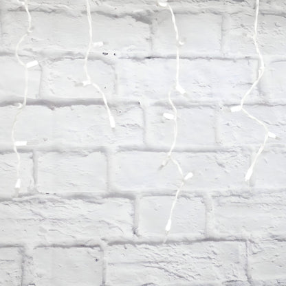 M5 Warm White LED Icicle Lights 70 Bulbs 7.5ft Long White Wire - Christmas Lights