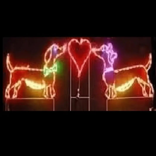 Mr. Dachshund and Mrs. Dachshund with Heart - Wireframes Displays and Yard Art