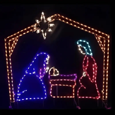 Religious lighted wireframe display