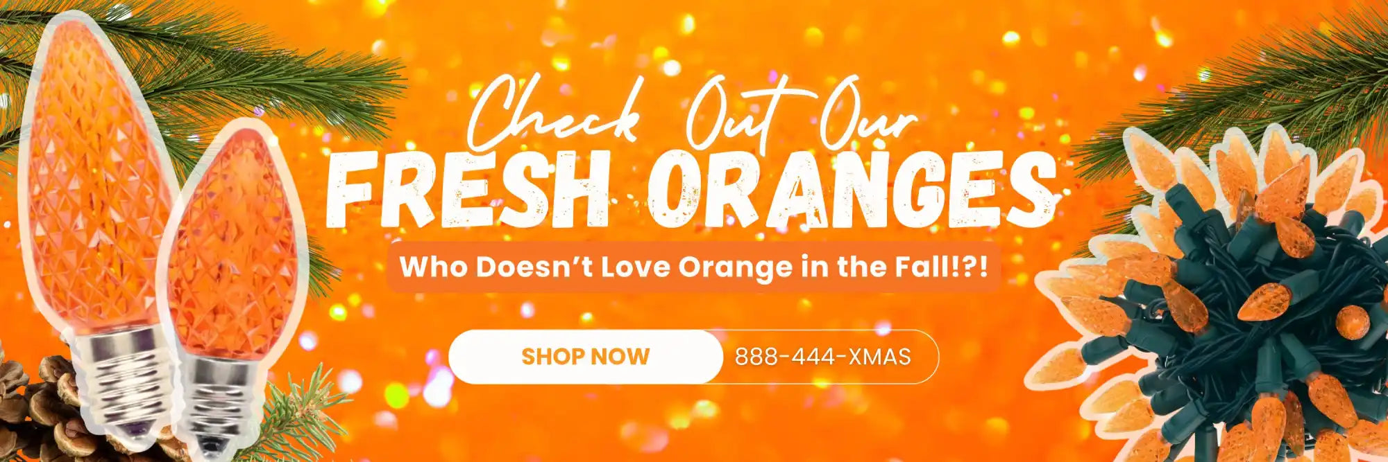 Orange Christmas lights.