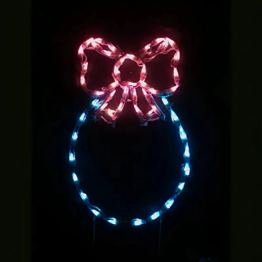 Painted Egg with Bow Wireframes Displays and Yard Art