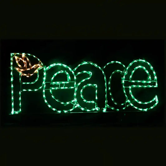 Peace with Dove Bold Letter Sign Wireframes Displays and Yard Art