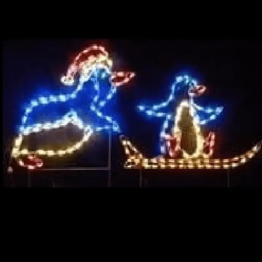 Penguin Pushing Baby Sled - Wireframes Displays and Yard Art