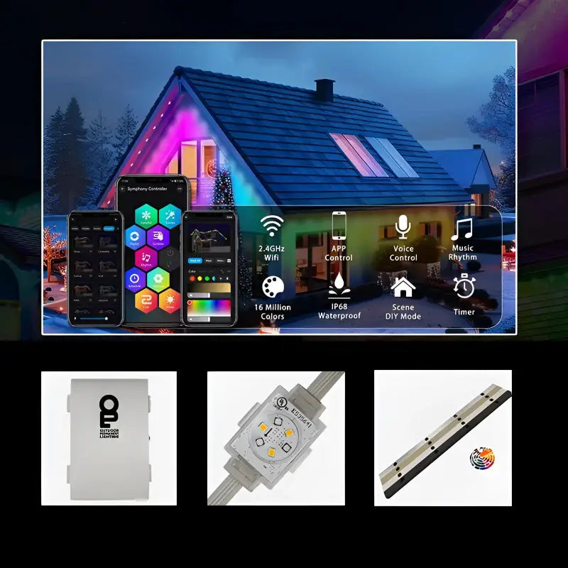 Permanent Eave Lighting Professional Installation Bundle by OPL RGBW Architectural Lighting