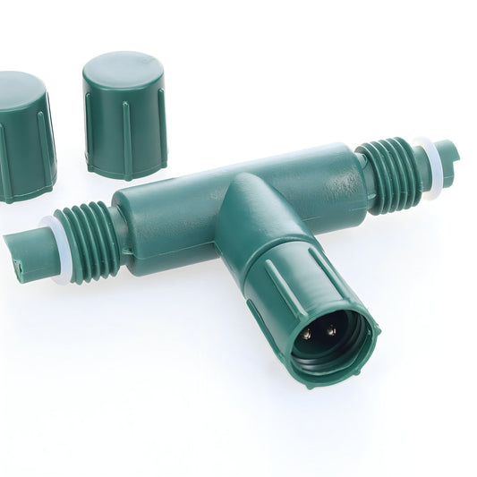 Power Tap T for Commercial Co-Axial LED Strings Green - Christmas Lights