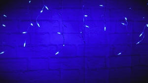 M5 LED Smooth Fade Blue LED Icicle Lights, DreamSpark, 70 Bulbs, 7.5ft Long, White Wire