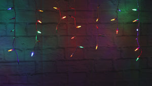 M5 LED Smooth Fade Multicolor LED Icicle Lights, DreamSpark, 70 Bulbs, 7.5ft Long, White Wire