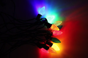 C7 Multicolor TWINKLE LED Christmas Light Bulb String Light Set, Faceted, 12" Spacing, String of 25