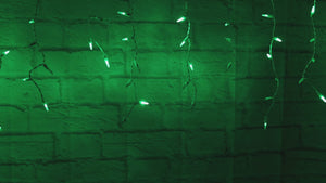 M5 LED Smooth Fade Green LED Icicle Lights, DreamSpark, 70 Bulbs, 7.5ft Long, White Wire