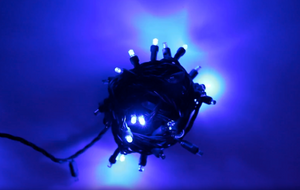 5mm LED Strobe Lights, SuperSpark, Blue Strobe Light String, 50 Bulbs, 6" Spacing