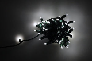 5mm Cool White LED Christmas Lights, 70 Bulbs, 4" Spacing, TWINKLE