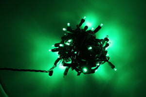 5mm LED Strobe Lights, QuadSpark, Green Strobe Lights, Strobing/Static, 50 Bulbs, 6" Spacing