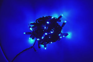 5mm LED Strobe Lights, QuadSpark, Blue Strobe Lights, Strobing/Static, 50 Bulbs, 6" Spacing