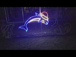 3 Piece Animated Jumping Dolphin with Santa Hat!