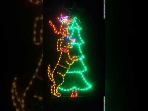 Dog and Cat Decorating Christmas Tree, Animated