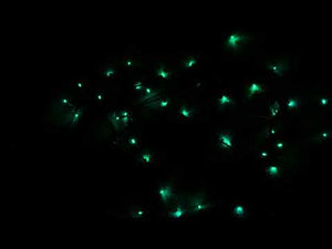 5mm LED Strobe Lights, QuadSpark, Green Strobe Lights, Strobing/Static, 50 Bulbs, 6" Spacing
