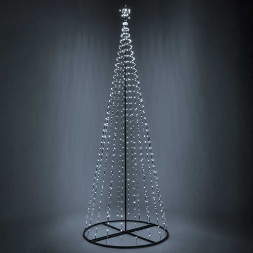 12' Cool White LED Animated Outdoor Lightshow Tree, Black Frame