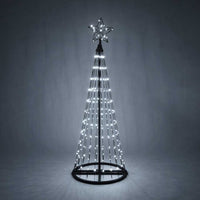 4' Cool White  LED Animated Outdoor Lightshow Tree, Black Frame