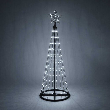 4' Cool White  LED Animated Outdoor Lightshow Tree, Black Frame
