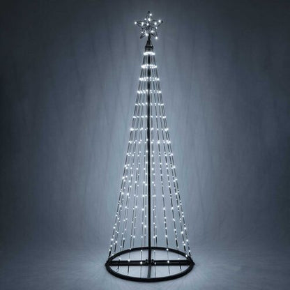 6' Cool White LED Animated Outdoor Lightshow Tree, Black Frame