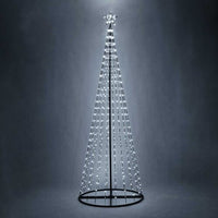 9' Cool White LED Animated Outdoor Lightshow Tree, Black Frame