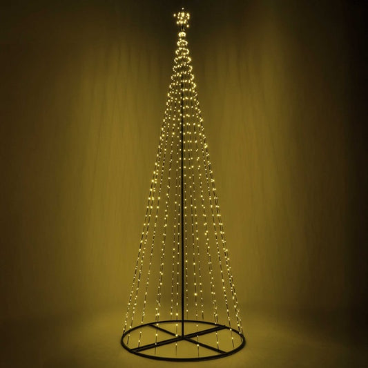 12' Warm White LED Animated Outdoor Lightshow Tree, Black Frame