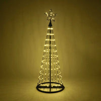 4' Warm White  LED Animated Outdoor Lightshow Tree, Black Frame