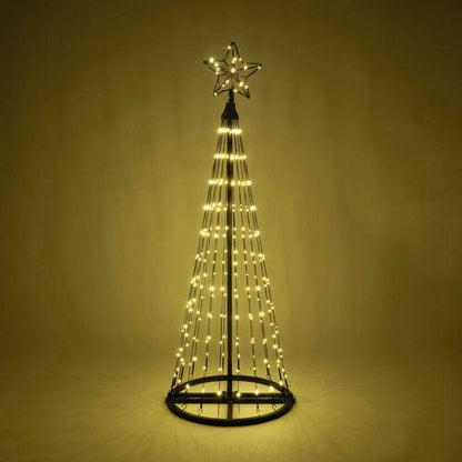 4' Warm White  LED Animated Outdoor Lightshow Tree, Black Frame