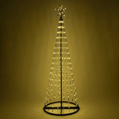 6' Warm White LED Animated Outdoor Lightshow Tree, Black Frame
