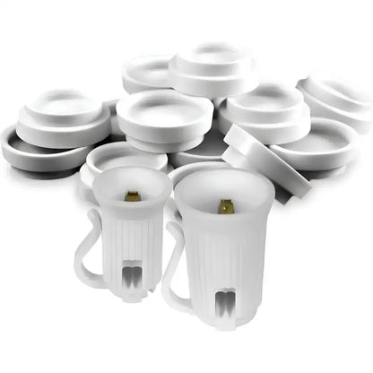 Safe T Caps Socket Cap Covers for C7 and C9 Bulbs Stringers White Pack of approximately 100 Christmas Light