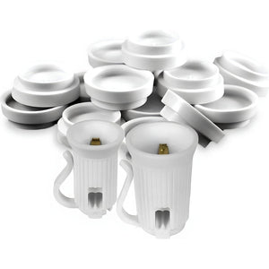 Safe-T Caps Socket Cap Covers for C7 and C9 Bulbs Stringers, White, Pack of approximately 100 Christmas Light Installation Accessories Holiday Litesource