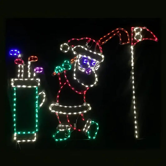 Santa 3 Pc Golfing Set with Bag Flag Wireframes Displays and Yard Art