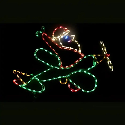 Santa in Airplane Small Wireframes Displays and Yard Art