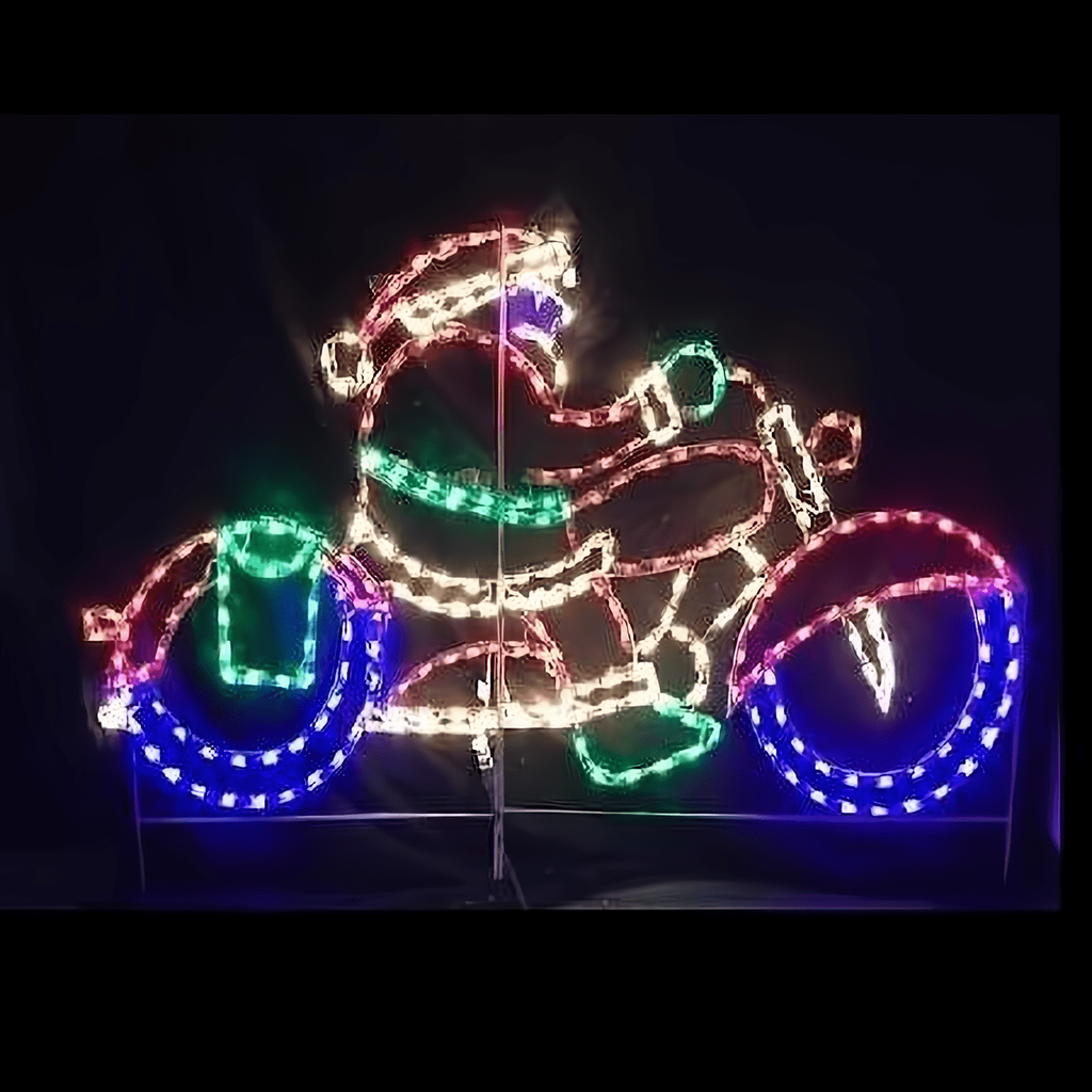 Santa on Motorcycle - The Christmas Light Emporium