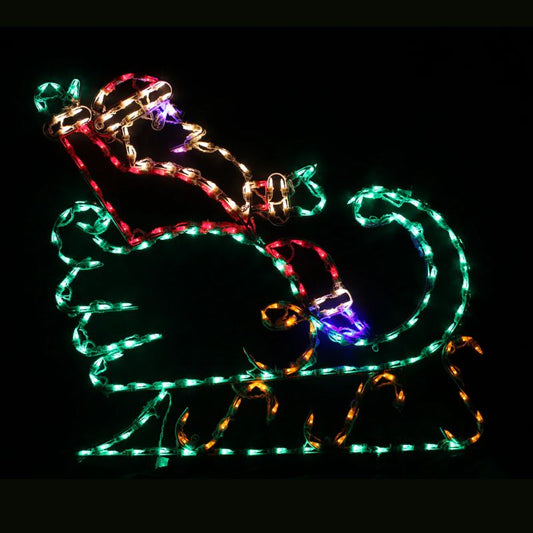 Santa in Sleigh Medium - Wireframes Displays and Yard Art